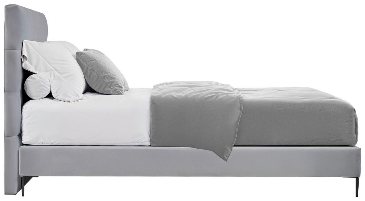 BOXSPRING-ÁGY 140/200 cm  világosszürke  - világosszürke/natúr színű, Modern, faalapú anyag/textil (140/200cm) - MID.YOU