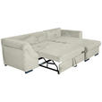 ECKSOFA in Cord Creme  - Creme/Schwarz, KONVENTIONELL, Textil/Metall (258/168cm) - Carryhome