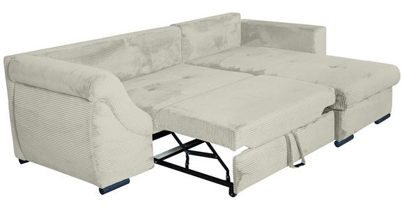 ECKSOFA in Cord Creme  - Creme/Schwarz, KONVENTIONELL, Textil/Metall (258/168cm) - Carryhome