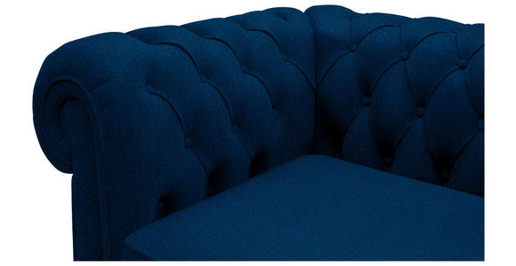 CHESTERFIELD-SOFA Webstoff Blau  - Wengefarben/Blau, LIFESTYLE, Holz/Textil (206/76,5/96cm) - Landscape