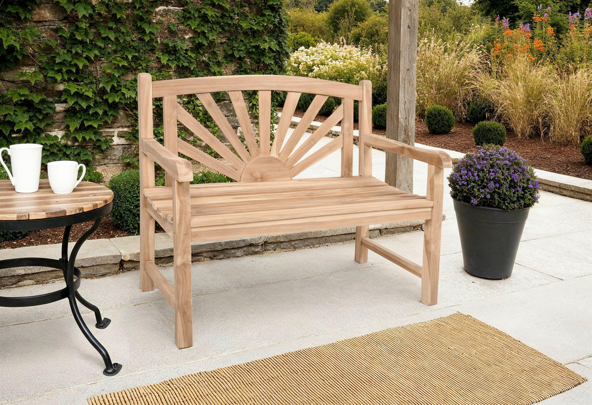 GARTENBANK 110/92/64 cm Teakholz   - Braun/Teakfarben, MODERN, Holz (110/92/64cm) - Gardenson