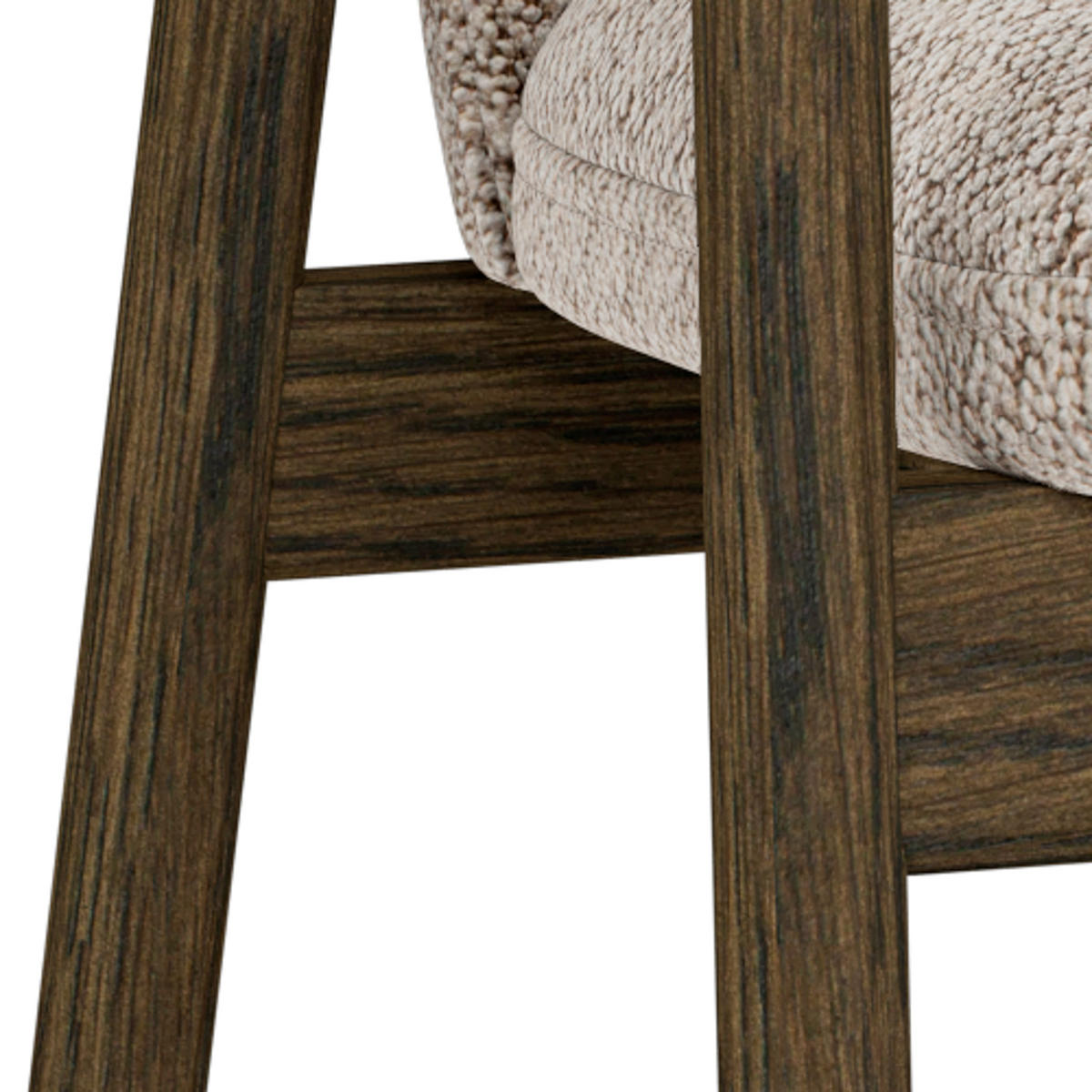 STOL MED ARMSTÖD 2 styck  bouclé  - beige/mörkbrun, Modern, trä/textil (55,5/80,5/57cm) - MID.YOU