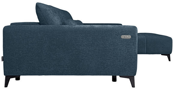 ECKSOFA  in Chenille Blau  279/222 cm  - Blau/Schwarz, KONVENTIONELL, Kunststoff/Textil (279/222cm) - Hom`in