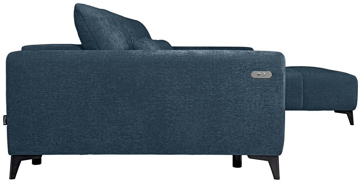 HÖRNSOFFA i chenille blå  - blå/svart, Klassisk, textil/plast (279/222cm) - MID.YOU