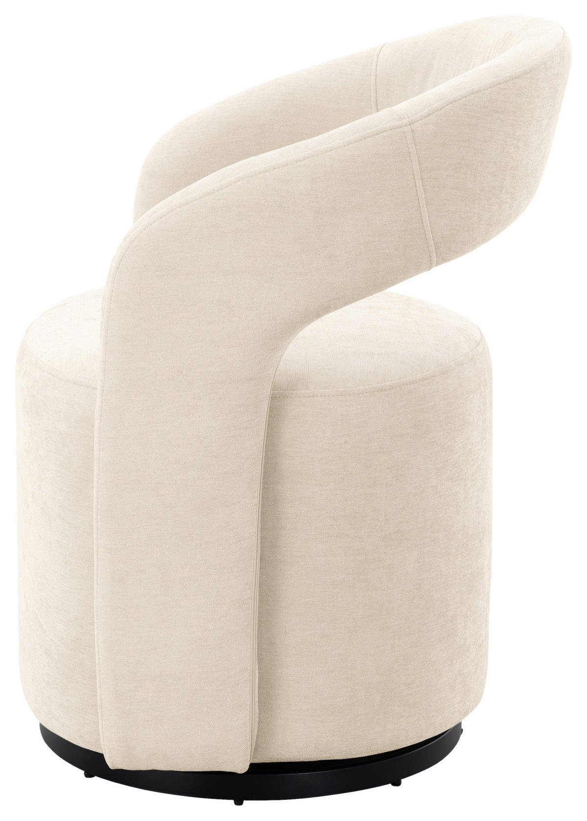 ARMLEHNSTUHL  Sitzfläche 360° drehbar, inklusive Armlehnen Leinenoptik  Schwarz, Beige  - Beige/Schwarz, Design, Textil/Metall (60/81/60,5cm) - Milino