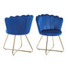 STUHL-SET 2 Stück  in Samt  - Goldfarben/Dunkelblau, MODERN, Textil/Metall (69,5/85/66cm) - Livetastic