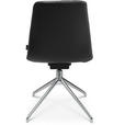 STUHL  in Aluminium Echtleder pigmentiert Metall, Leder  - Anthrazit/Alufarben, Design, Leder/Metall (46/81,5-84,5/55cm) - Johann Jakob