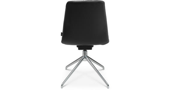 STUHL in Aluminium Echtleder pigmentiert Metall, Leder - Anthrazit/Alufarben, Design, Leder/Metall (46/81,5-84,5/55cm) - Johann Jakob