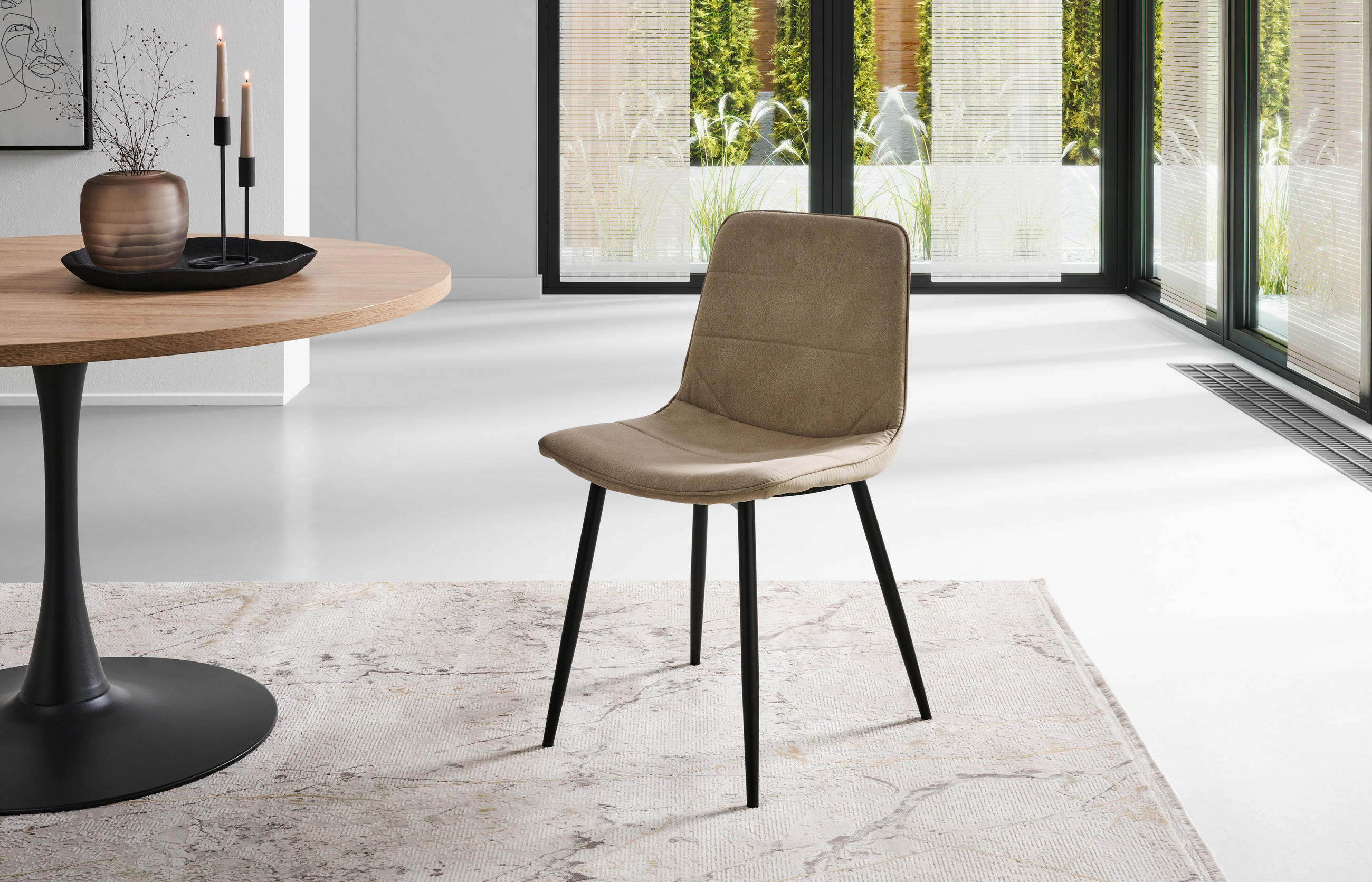 Thumbnail - Livetastic Stuhl, Beige, Metall, Textil, konisch, 47x84x52 cm, Esszimmer, Stühle, Esszimmerstühle, Vierfußstühle