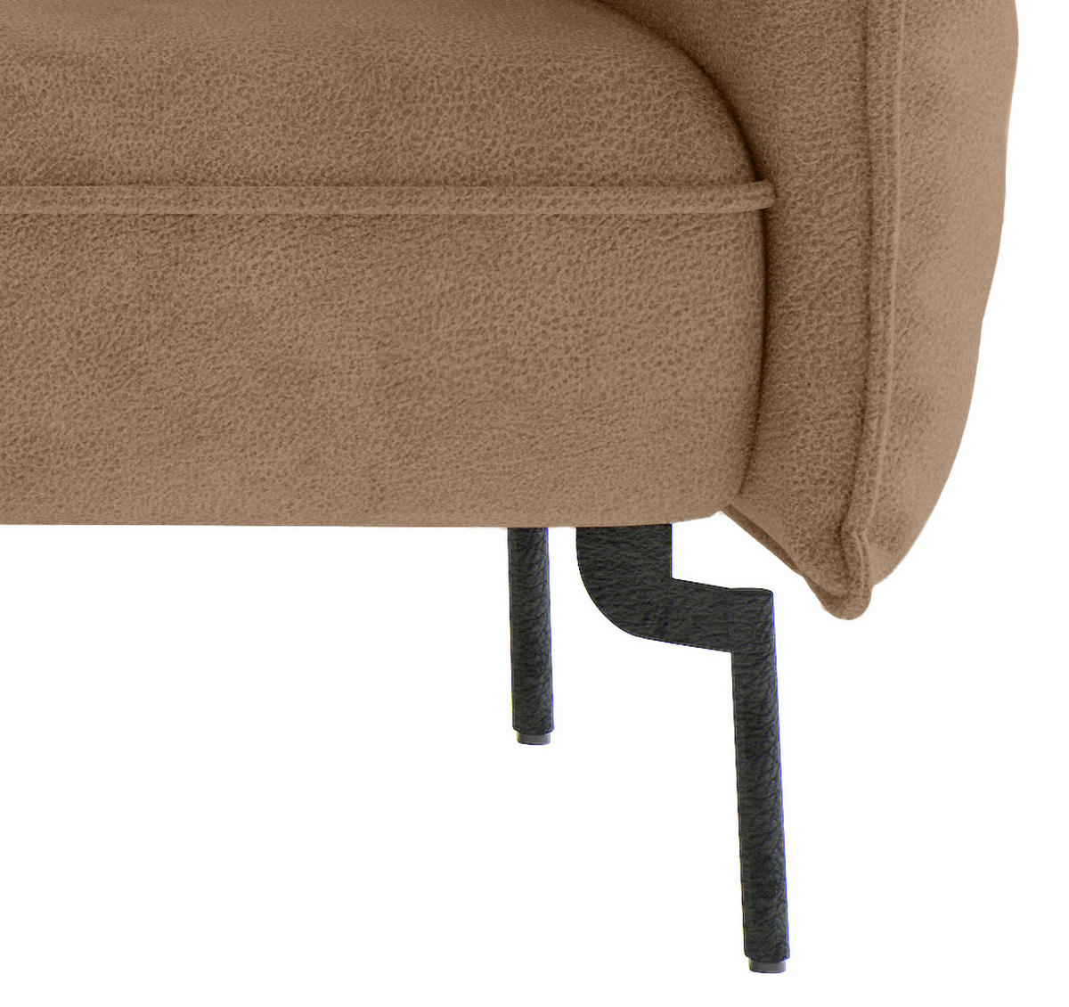 ROHOVÁ SEDACIA SÚPRAVA, textil, svetlohnedá - svetlohnedá/farba ušľachtilej ocele, Design, kov/textil (185/265cm) - Livetastic