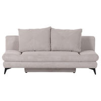 SCHLAFSOFA  mit Stoffauswahl, Liegefunktion, Schlafen auf Sitzhöhe, Rücken echt Cord Naturfarben  - Schwarz/Naturfarben, KONVENTIONELL, Textil/Metall (200/78/95cm) - home24