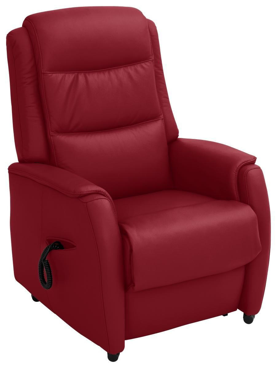 FERNSEHSESSEL in Rot  - Rot/Schwarz, KONVENTIONELL, Leder/Kunststoff (72/109/82cm) - Valdera