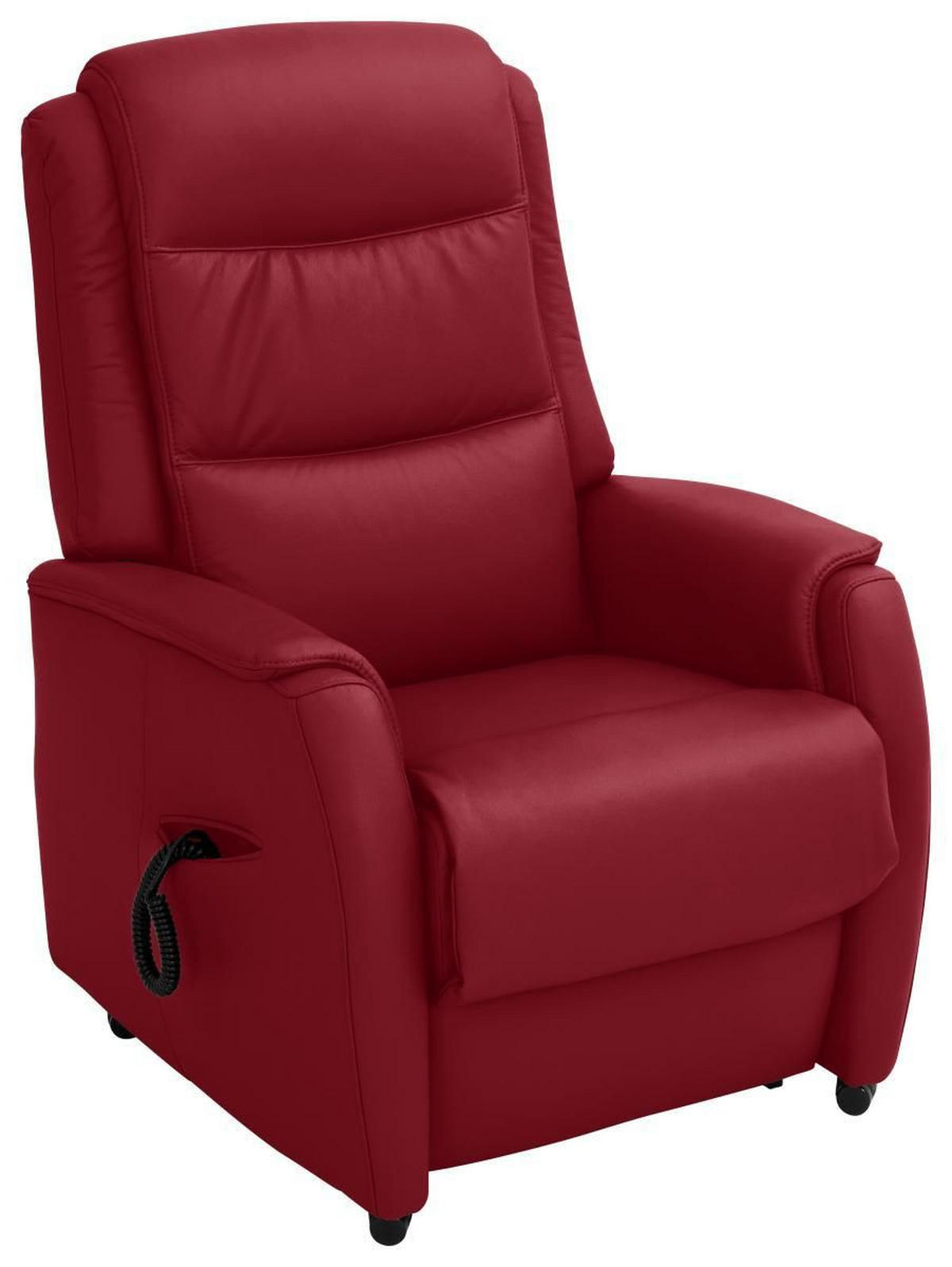 FERNSEHSESSEL in Rot  - Rot/Schwarz, Konventionell, Leder/Kunststoff (72/109/82cm) - Valdera