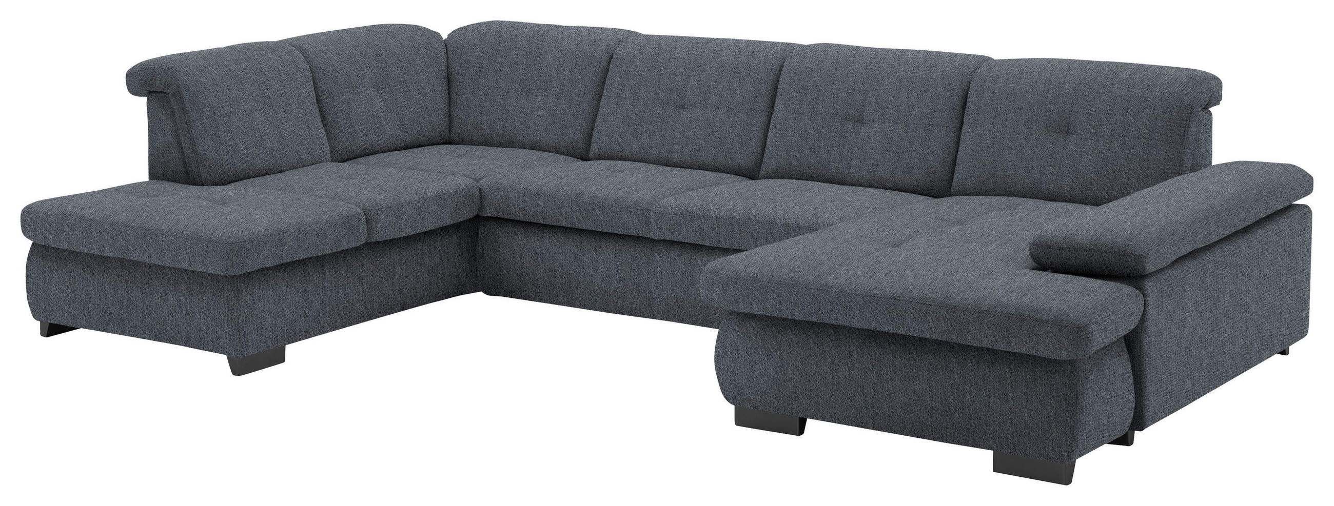 WOHNLANDSCHAFT Anthrazit Webstoff  - Anthrazit/Schwarz, Design, Textil/Metall (210/337/174cm) - Beldomo Style
