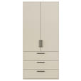 DREHTÜRENSCHRANK 101/223/61 cm,  in Champagner, 2-türig  - Champagner/Schwarz, Basics, Holzwerkstoff/Metall (101/223/61cm) - Novel