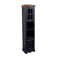 HOCHSCHRANK 44/188/35 cm  - Schwarz/Honig, Design, Glas/Holz (44/188/35cm) - MID.YOU