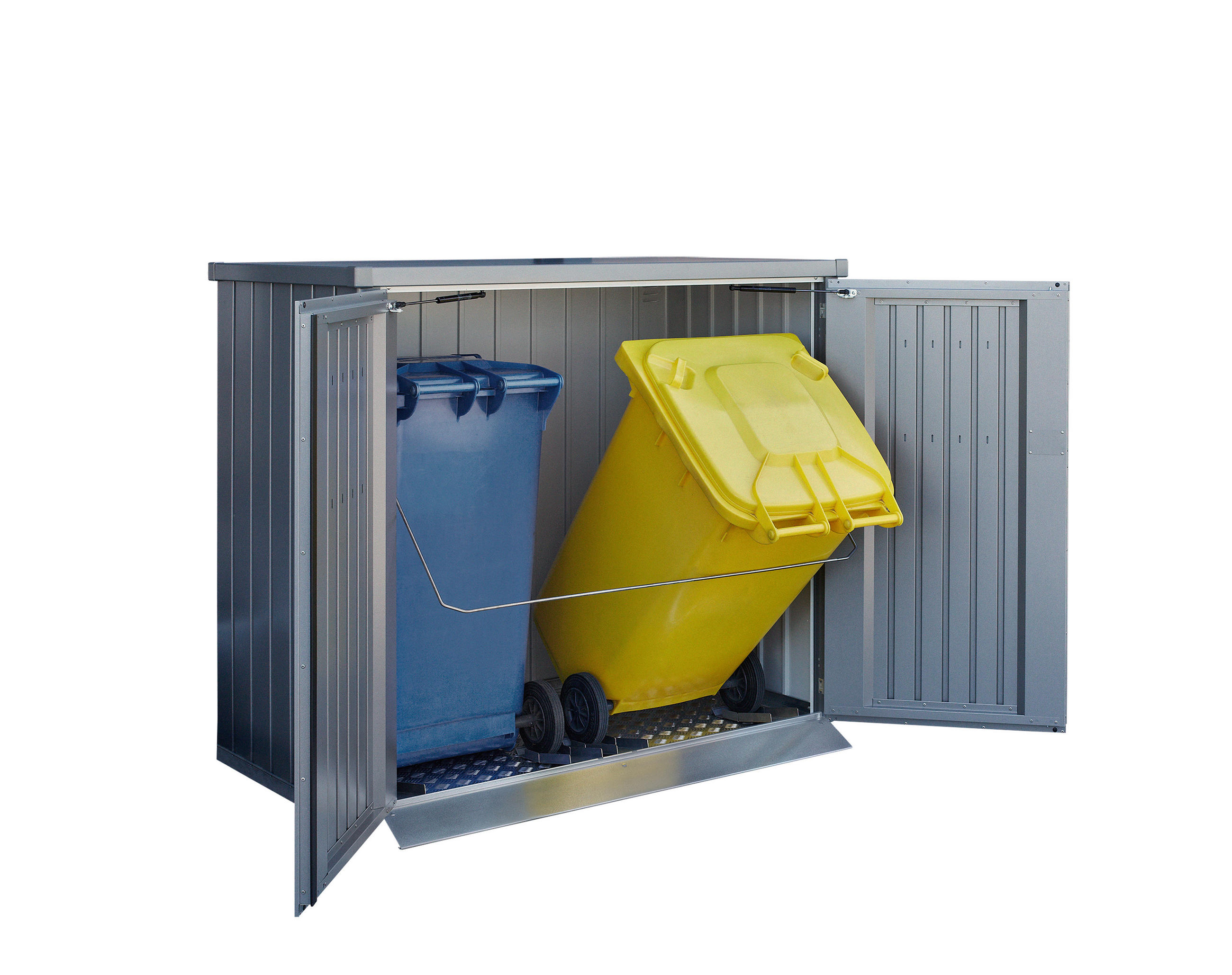 MÜLLTONNENBOX 147/129/88 cm  - Grau, Basics, Metall (147/129/88cm) - Biohort