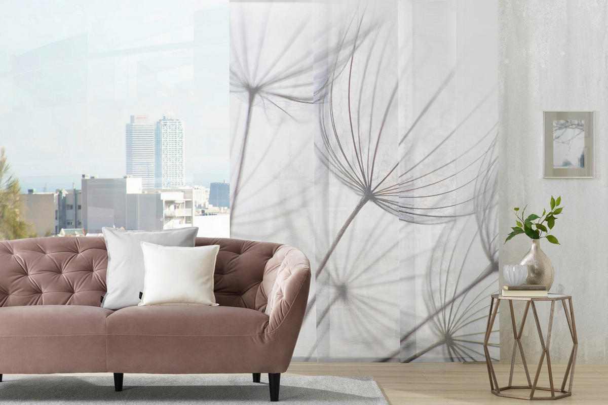FLÄCHENVORHANG in Grau transparent  - Grau, Design, Textil (60/255cm) - Novel