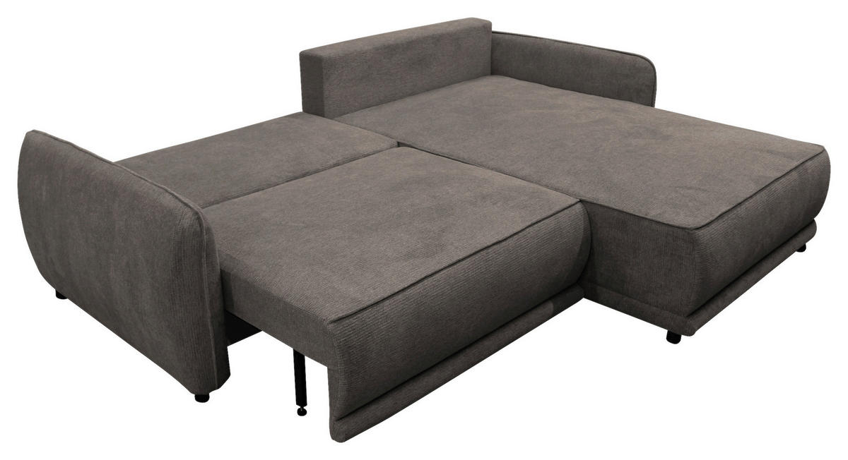 ECKSOFA  FRESH Dunkelgrau Struktur  - Dunkelgrau/Beige, Design, Kunststoff/Textil (264/195cm) - MID.YOU