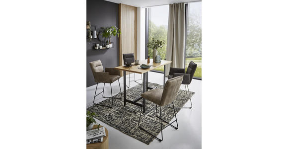 TRESENSTUHL in Schwarz, Schlammfarben - Schlammfarben/Schwarz, Design, Textil/Metall (56/98/62cm) - Valnatura