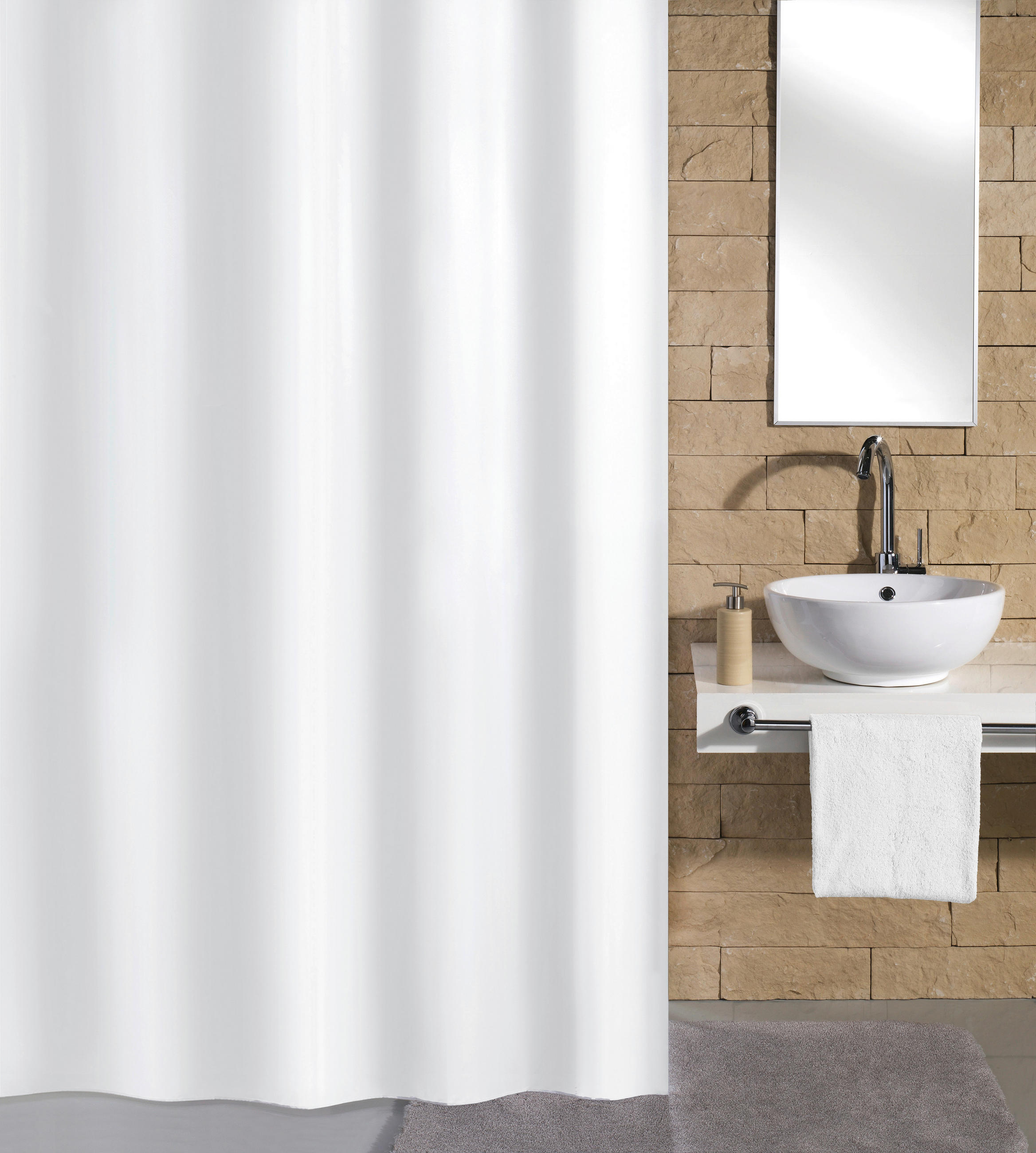 SPRCHOVÝ ZÁVES, 180/200 cm - taupe, Konventionell, plast (180/200cm) - Kleine Wolke