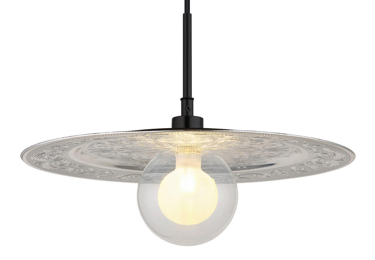 HÄNGELEUCHTE 33/119 cm    - Klar/Silberfarben, Konventionell, Glas/Kunststoff (33/119cm) - Globo