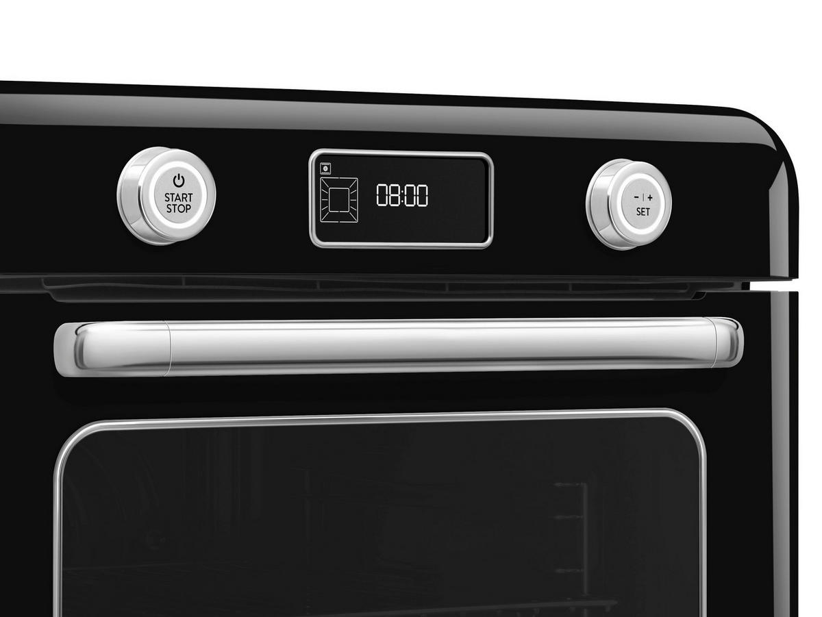 MINIBACKOFEN 50´s Style  - Schwarz Hochglanz, Basics, Metall (50/40/51cm) - SMEG