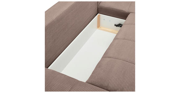 WOHNLANDSCHAFT  in Cord Braun  - Chromfarben/Braun, KONVENTIONELL, Kunststoff/Textil (180/376/180cm) - Carryhome