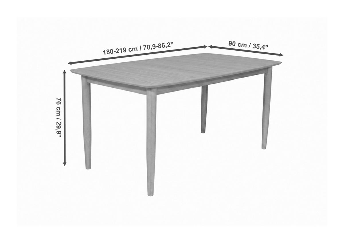 ESSTISCH 180-220/90/76 cm Echtholz  Holz ausziehbar rechteckig Eichefarben  - Eichefarben, KONVENTIONELL, Holz (180-220/90/76cm) - MID.YOU