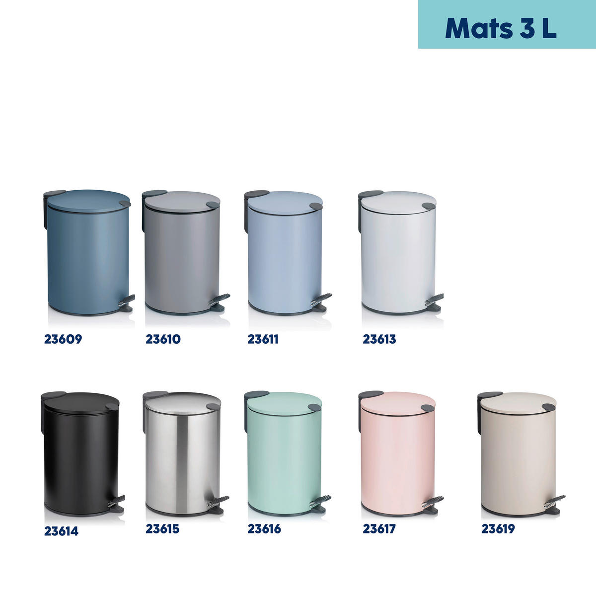 KOSMETIKEIMER 3 l  Metall  - Beige/Schwarz, Basics, Kunststoff/Metall (23/17cm) - Kela