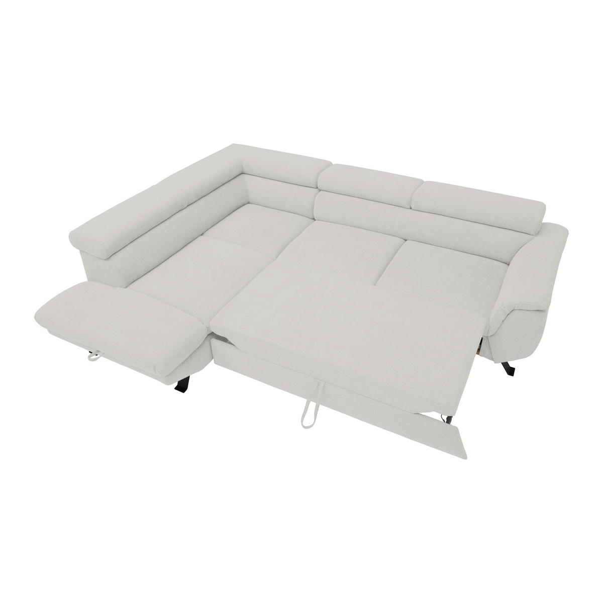 HÖRNSOFFA i vävt tyg gråvit  - gråvit/svart, Modern, metall/textil (198/257cm) - MID.YOU