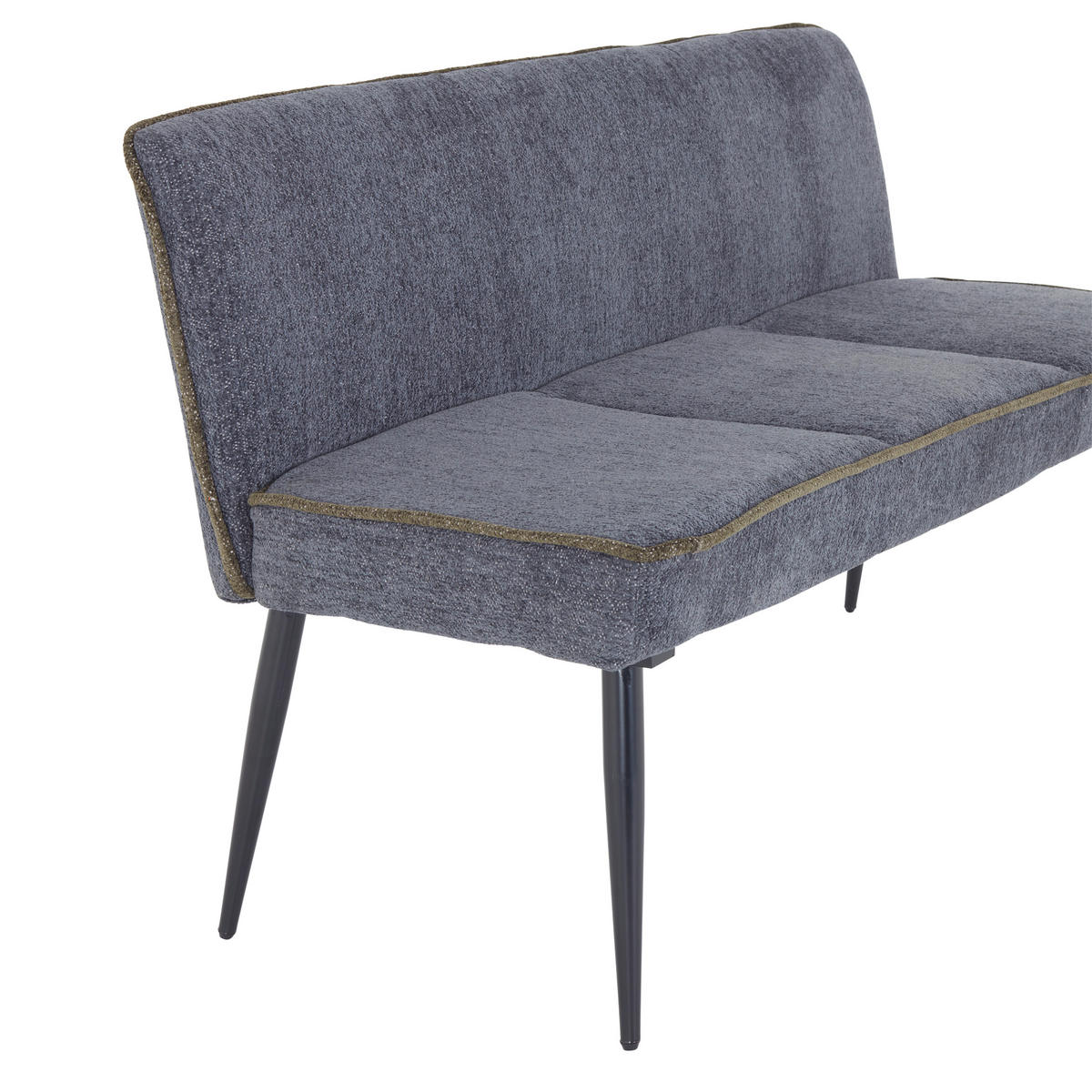 SITZBANK in Metall, Textil Hellgrau, Grün  - Hellgrau/Schwarz, Modern, Textil/Metall (140/83/62cm) - MID.YOU