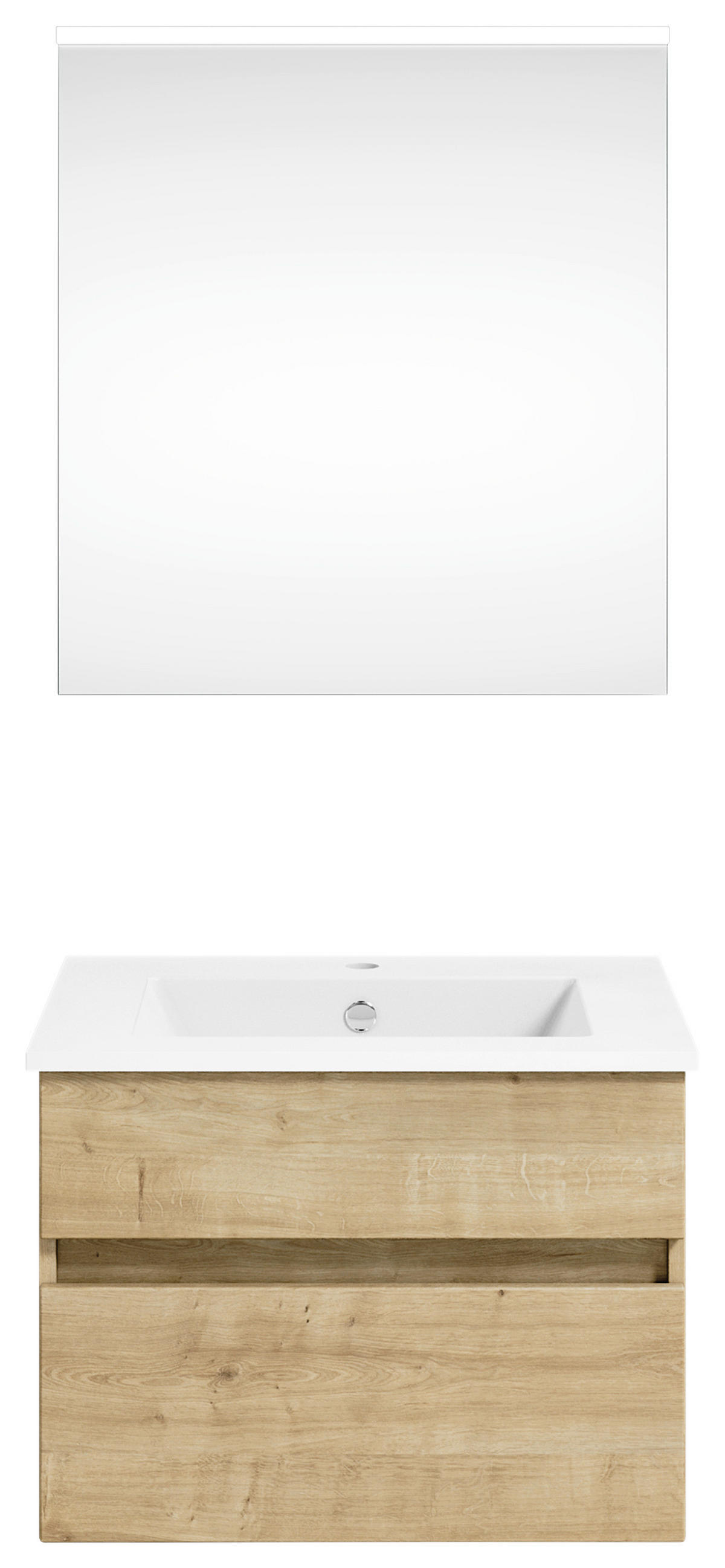 BADEZIMMER 62 cm  - Weiss/Eichefarben, Konventionell, Holzwerkstoff (62cm) - Puris