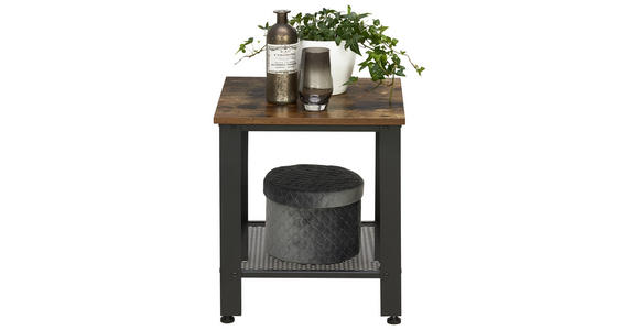 BEISTELLTISCH 40/40/45 cm Schwarz, Walnussfarben quadratisch - Walnussfarben/Schwarz, Trend, Holzwerkstoff/Metall (40/40/45cm) - Carryhome