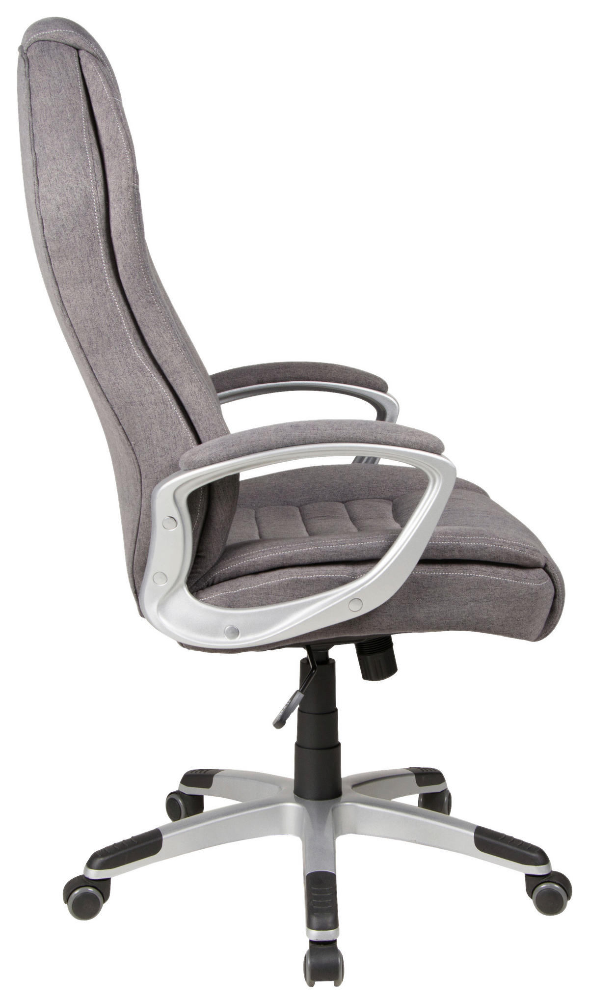 CHEFSESSEL Webstoff Dunkelgrau  - Dunkelgrau/Silberfarben, KONVENTIONELL, Kunststoff/Textil (66/116-124/66cm) - Boxxx
