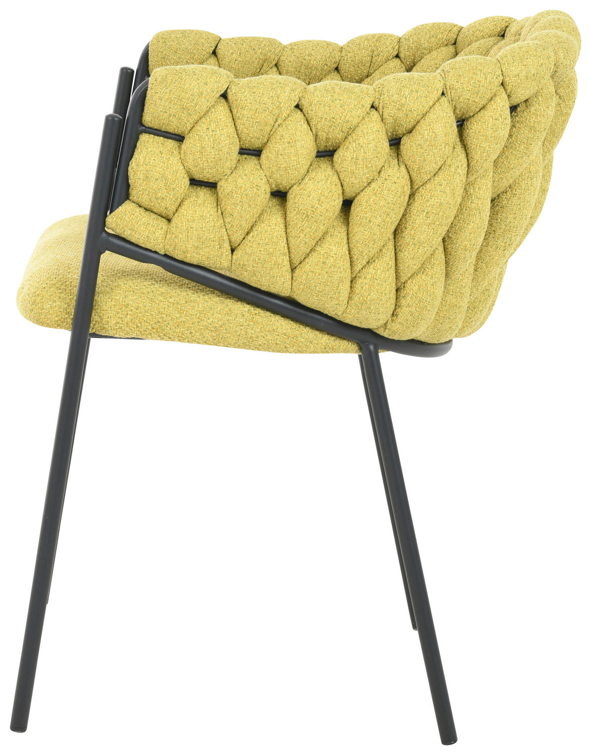 STOL, les, kovina, tekstil rumena  - rumena/črna, Moderno, kovina/tekstil (54/78cm) - Carryhome