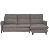 ECKSOFA Greige Flachgewebe  - Greige/Schwarz, KONVENTIONELL, Textil/Metall (254/190cm) - Livetastic
