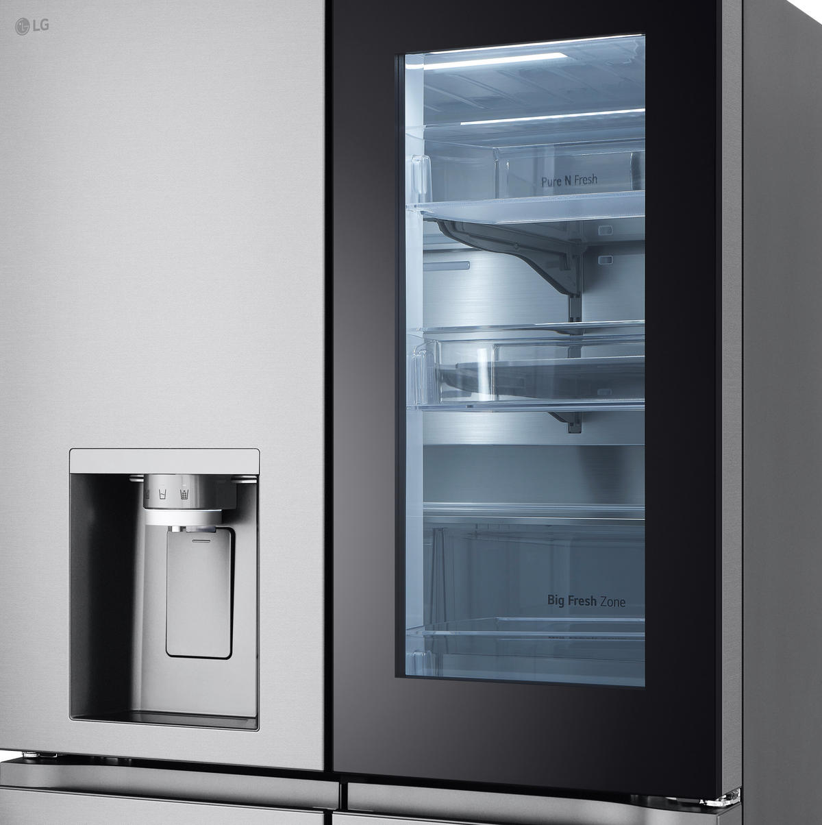 MULTI-DOOR 97,2/179,2/72,9 cm GMG960MBJE  - Edelstahlfarben, Trend, Glas/Kunststoff (97,2/179,2/72,9cm) - LG