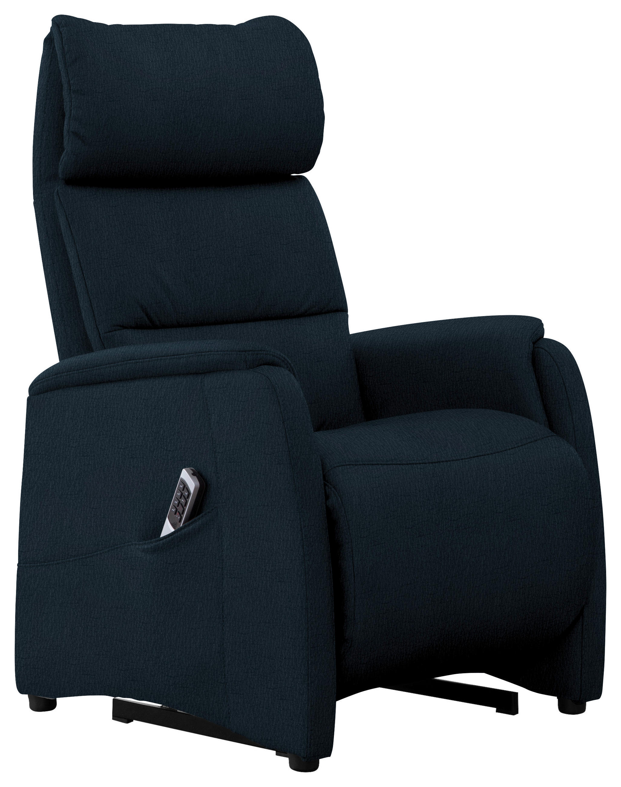 FERNSEHSESSEL in Dunkelblau  - Schwarz/Dunkelblau, KONVENTIONELL, Leder/Kunststoff (69/109/83cm) - Cantus