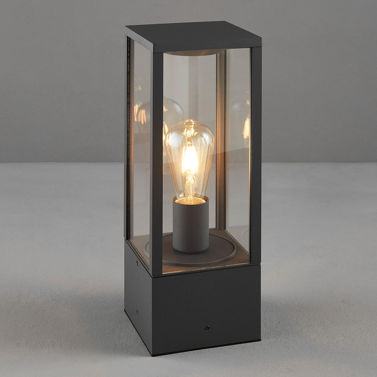 WEGELEUCHTE Garonne 14/14/40 cm   - Anthrazit, Trend, Glas/Metall (14/14/40cm) - Trio Leuchten