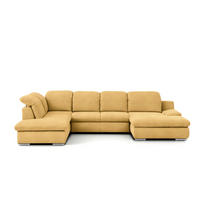 WOHNLANDSCHAFT Gelb Chenille  - Chromfarben/Gelb, Design, Textil/Metall (212/353/165cm) - Livetastic