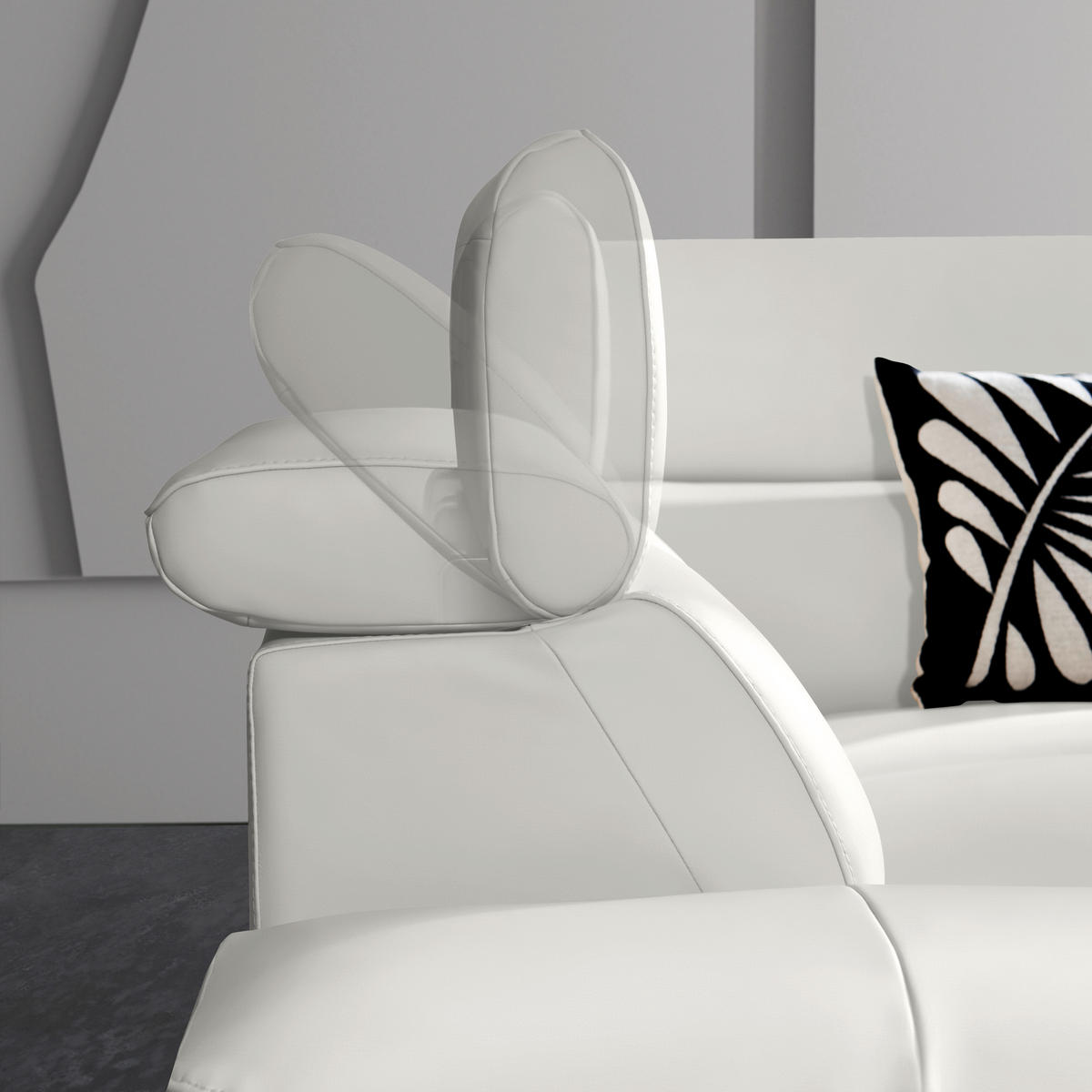ECKSOFA in Echtleder Creme  - Creme/Schwarz, Design, Leder/Metall (281/225cm) - Celina Home