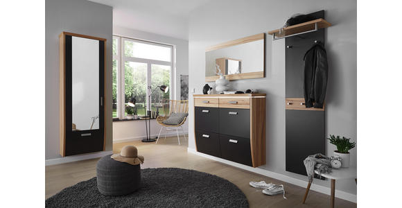 SCHUHSCHRANK 123/96/32 cm - Dunkelbraun/Silberfarben, Design, Holz/Holzwerkstoff (123/96/32cm) - Dieter Knoll