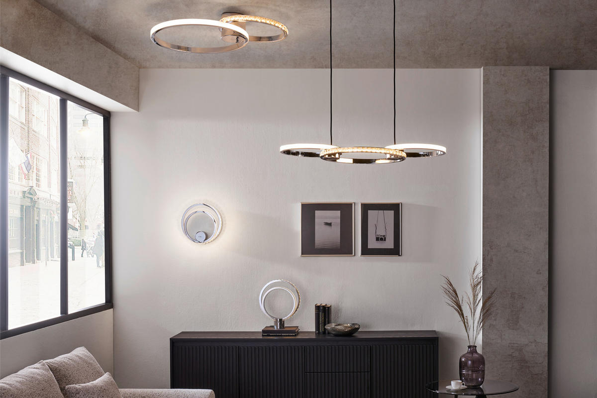 LED-WANDLEUCHTE - Klar/Chromfarben, Lifestyle, Glas/Metall (30,5/31cm) - Joop!