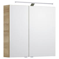 SPIEGELSCHRANK 75/70,3/17 cm  - Chromfarben/Eichefarben, KONVENTIONELL, Glas/Holzwerkstoff (75/70,3/17cm) - Pelipal