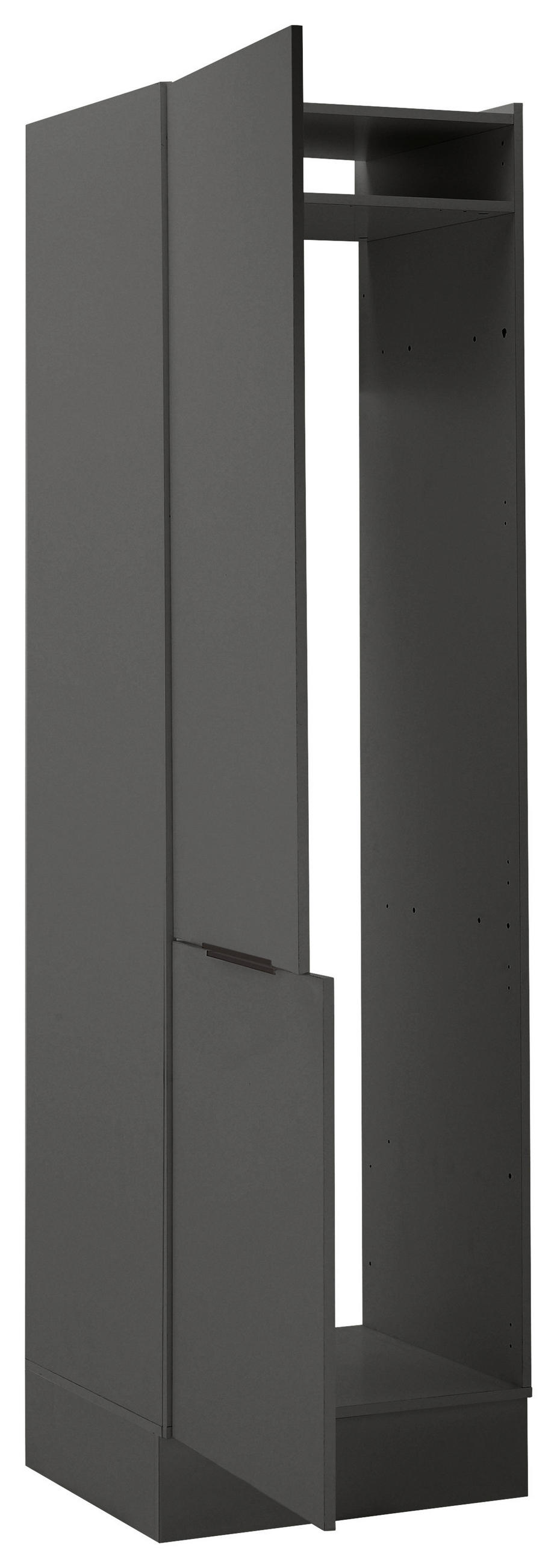 GERÄTEUMBAUSCHRANK 60/210/57 cm  in Graphitfarben  - Schwarz/Graphitfarben, Basics, Holzwerkstoff/Metall (60/210/57cm) - Carryhome