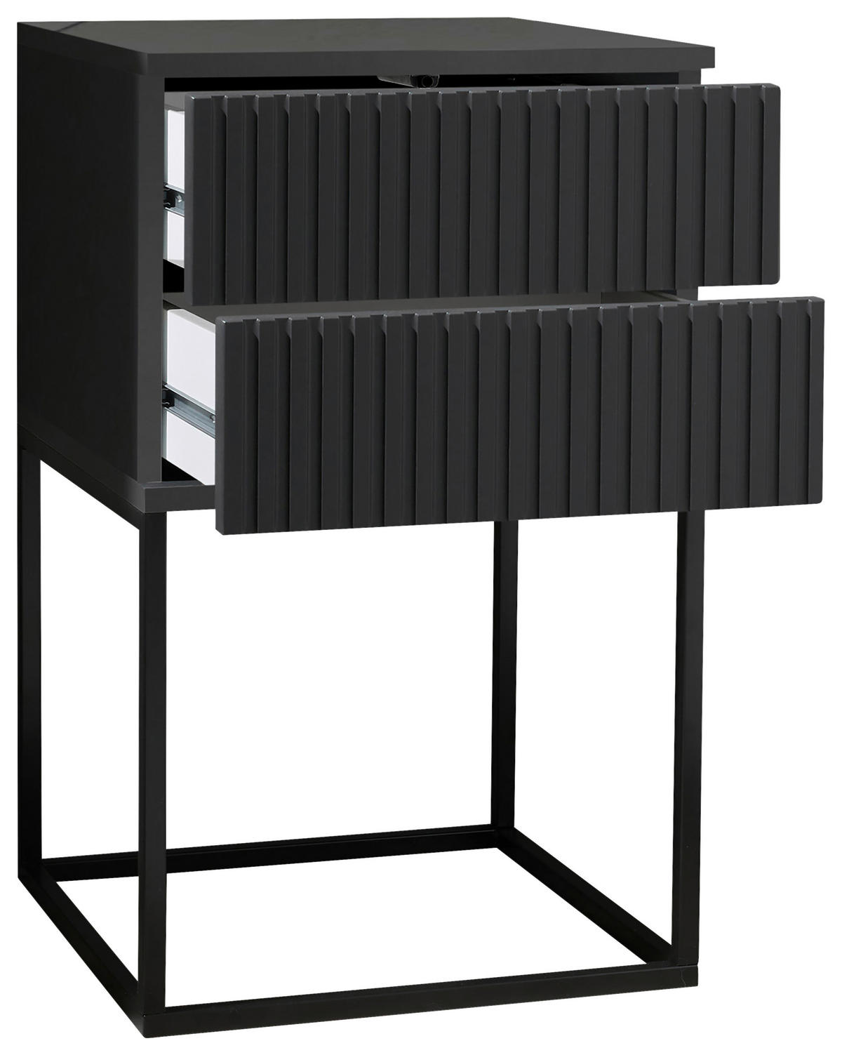 NACHTSCHRANK 40/65/38,5 cm  - Graphitfarben/Schwarz, MODERN, Holzwerkstoff/Metall (40/65/38,5cm) - Livetastic