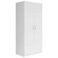 KLEIDERSCHRANK in Weiss  - Weiss/Silberfarben, Konventionell, Holzwerkstoff/Kunststoff (91/197/54cm) - Carryhome