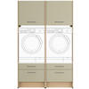 WASCHMASCHINENSCHRANK 126,4/206,2/68,5 cm Eichefarben, Salbeigrün  - Eichefarben/Salbeigrün, Basics, Holzwerkstoff/Metall (126,4/206,2/68,5cm) - Impuls