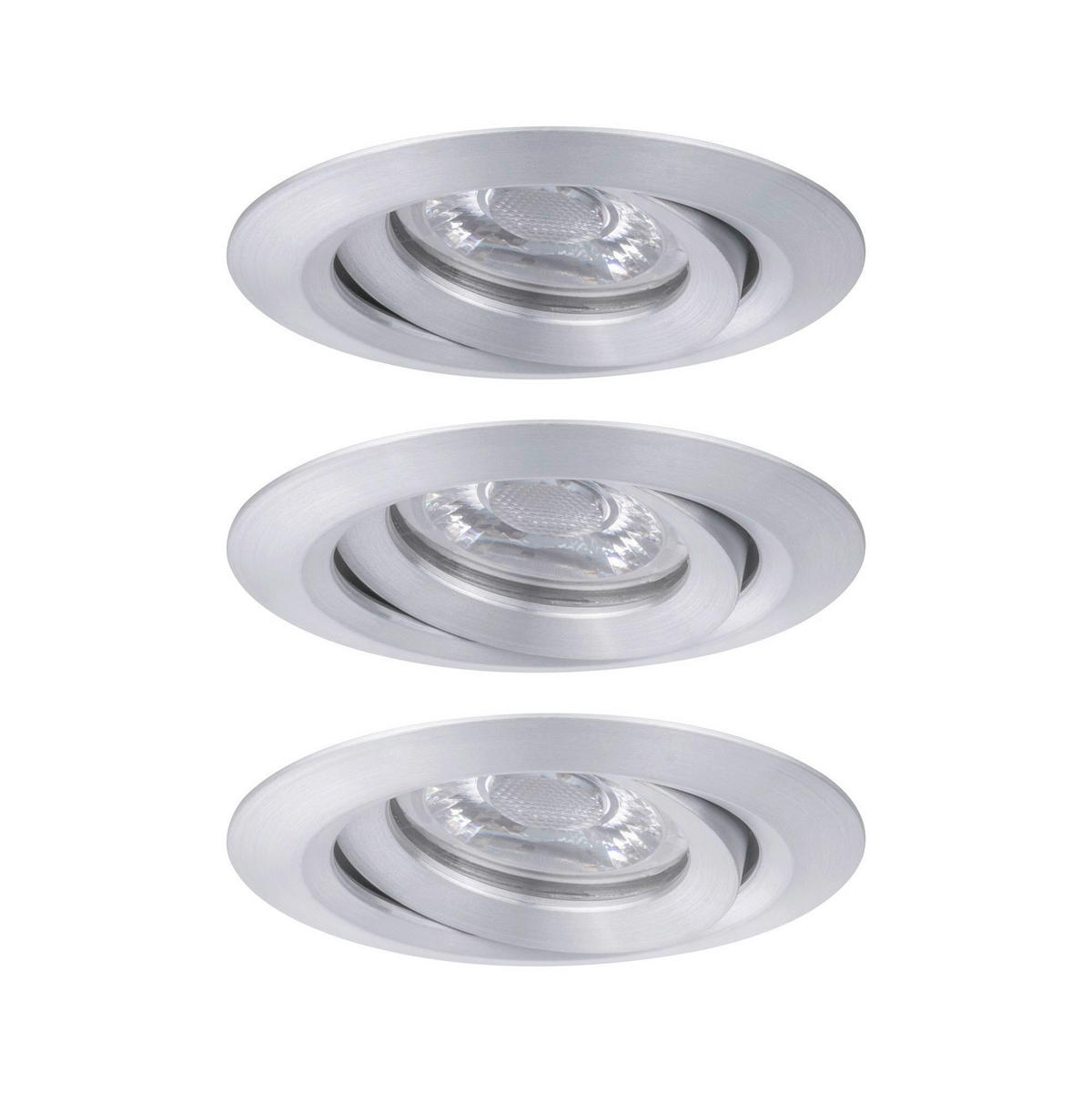 LED-EINBAUSPOT SET 6,6 cm  - Alufarben, Design, Metall (6,6cm) - Paulmann